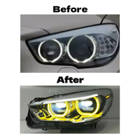 Phare de voiture LED style Ikon, double couleur DRL, pour BMW Série 5 F07 2010 à 2017, remplacement Plug and Play