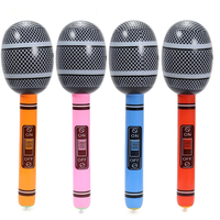 Microphone gonflable en PVC, pour fêtes sur le thème des concerts musicaux, décorations de scène et d'anniversaire, couleurs personnalisées disponibles