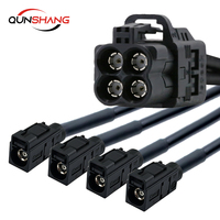 Arnés de Cableado Mini-Fakra Tipo A Negro 4 en 1 Hembra LVDS, Conversión a Arnés de Cableado SMA/FAKRA Macho a Hembra