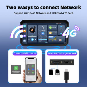 Systèmes <span class=keywords><strong>GPS</strong></span> universels pour <span class=keywords><strong>moto</strong></span> Android 14 Système de navigation de tableau de bord 4G sans fil CarPlay Android Auto Étanche 1 an <span class=keywords><strong>Moto</strong></span> - Product Image 4