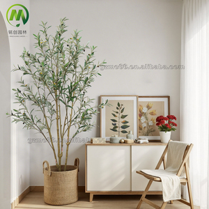 Albero di olivo artificiale in pentola finto impianto in vaso interno con foglie realistiche alto in finta seta pianeta di oliva per ufficio arredamento interno - Product Image 4