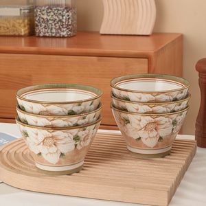 Bol à riz en céramique Camellia 4,5 pouces avec motif floral pour usage domestique - Product Image 4