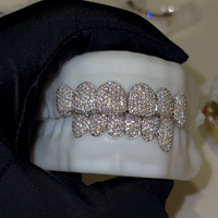 Grillz en diamant Moissanite VVS avec grillz dentaires personnalisés en argent 925