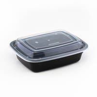Lonchera Rectangular de PP de Grado Alimenticio, Apta para Microondas y Congelador, Libre de BPA, con Tapa Hermética, Contenedor Desechable para Llevar Comida