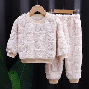 Caldo inverno per bambini tenere al caldo i vestiti per la casa in cartone spesso dei ragazzi morbido set di <span class=keywords><strong>abbigliamento</strong></span> per la casa delle ragazze per i bambini - Product Image 2