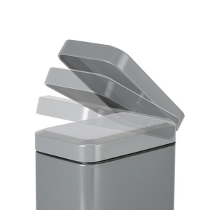 Cubo de Basura Silencioso de Acero Inoxidable con Pedal, Rectangular de 29.2 cm, para Interiores, en Negro, Blanco y Plateado, para Cocina y Baño - Product Image 3