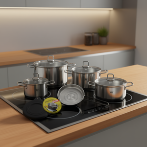 Ensemble de casseroles Elo Cookware 6 pièces en acier inoxydable avec couvercles pour cuisson à induction - Product Image 3