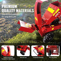 Broyeur de bois mobile forestier CE 13HP, moteur à essence 4 temps OHV, roulement durable, broyeur de bois, 2 ports de décharge