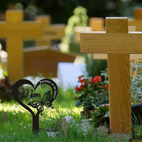 Piquet de plaque en métal Heart Design Memorial Sympathy Grave Markers