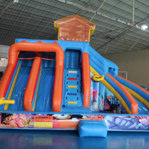 Toboggan aquatique gonflable le plus populaire, château gonflable avec toboggan aquatique pour enfants, toboggan aquatique gonflable à vendre - Product Image 1