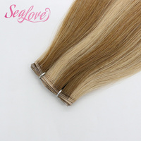 Extensiones de Cabello Humano Rubio con Mechas Genius Weft, Doble Trama, Remy, Cutícula Alineada, Cabello Virgen al por Mayor