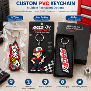 พวงกุญแจยาง PVC 3 มิติ แบบนิ่ม ลายช่างซ่อมรถแข่ง  พร้อมโลโก้ส่วนตัว สำหรับของขวัญส่งเสริมการขายด้านยานยนต์ - Product Image 2