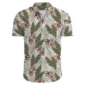 2024 Mens Hawaiian Floral Shirts Casual Button Beach Shirts For Men Oversize Printed Shirt