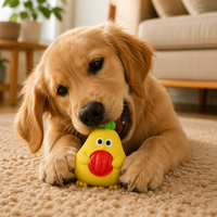 Jouet pour chien en latex qui couine, adorable jouet à mâcher en forme de poussin pour petits et moyens chiens