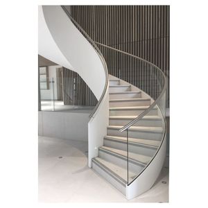 Elegantes <span class=keywords><strong>escaleras</strong></span> curvas con escalones <span class=keywords><strong>de</strong></span> <span class=keywords><strong>madera</strong></span> <span class=keywords><strong>y</strong></span> juego <span class=keywords><strong>de</strong></span> barandillas <span class=keywords><strong>de</strong></span> <span class=keywords><strong>hierro</strong></span> perfectas <span class=keywords><strong>para</strong></span> espacios interiores <span class=keywords><strong>y</strong></span> exteriores - Product Image 1
