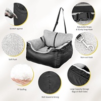 Siège d'auto pour chien pour petits chiens Sièges d'appoint souples détachables et lavables pour chien avec poches de rangement Laisse Lit de transport pour voiture pour animaux de compagnie