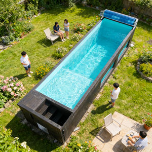 Piscine hors sol miniature en fibre de verre pour enfants, pour jardin extérieur - Product Image 2