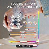 Connecteur de bande LED sans soudure FCOB FOB 2, 3, 4, 5, 6 broches 8mm 10mm 12mm avec contact en cuivre mâle/femelle ABS pour PCB