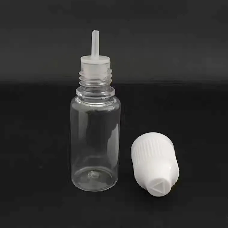 Boş çocuk geçirmez pet 5ml 10ml 30ml 100ml plastik sıkmak tutkal pigment yağ damlalıklı şişeler uzun ucu ile