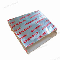 Papel revestido de papel de aluminio personalizable bolsa de hamburguesa para uso industrial de comida y pizza