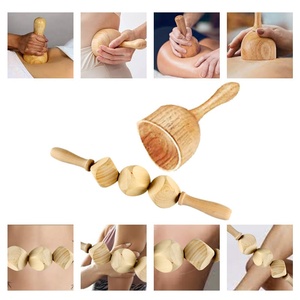 Taza de masaje de terapia <span class=keywords><strong>sueca</strong></span> de madera de haya, palo rodante de tendón, tablero de raspado, conjunto de masajeador de cabeza de seta para el cuerpo - Product Image 2