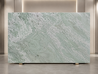 Dalles de marbre vert Kunlun polies, coupées sur mesure, pour revêtements muraux, plans de travail d'îlots de cuisine, dessus de tables à manger et dessus de meubles de salle de bain sur mesure