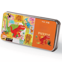 Puzzle personnalisé de 100 pièces en boîte métallique, jeux éducatifs, thèmes numériques, animaux de dessins animés, jouets pour enfants, garçons et filles