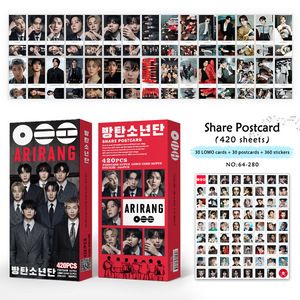 Set de 30 Postales + 30 Lomocards + 360 Pegatinas de Ídolos KPOP, Tarjetas de Bangtan Boys, Tarjetas de Felicitación, ARIRANG, Lomocards para Compartir, Regalo para Fans - Product Image 1