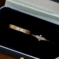 Bague de couple en diamant HPHT cultivé en laboratoire certifié NGTC Aimgal, argent 925, style vintage italien brossé, cadeau de fiançailles et de demande en mariage