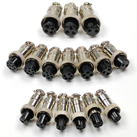 Conector de Enchufe DIN de Aviación con Recubrimiento de Cobre y Plata, Carcasa de Aleación de Zinc IP55 GX12/GX16/GX20/GX25, Enchufe de 4P/3P/7P/6P/12P/5P Pines, 10A