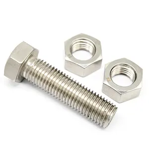 1.4547 (254smo) nặng Hex đầu máy Bolt DIN 933 trái chủ đề lục giác đầu bu lông và đai ốc