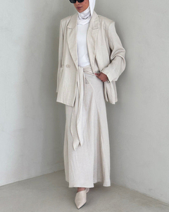 Khiêm tốn thời trang 2 pcs Tops và váy co ORD Set hồi giáo phụ nữ văn phòng mặc Blazers - Product Image 6