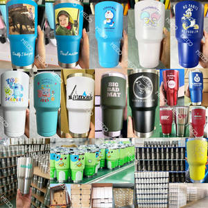 Botella de agua con aislamiento para beber de 30oz, taza de café térmica para cerveza, colorida taza de vacío sin manos en tarro de boca ancha a granel - Product Image 4