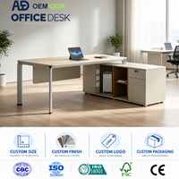 Bureau de direction pliable et durable avec armoire latérale – Mobilier au design moderne pour espace de travail d'entreprise