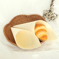 Compostable Wooden Food Cone Birch Wood Disposable Cone for Fried Food Popcorn Nut Snack Packaging