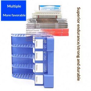 Wholesale Plastic Thickened Document Rack <b>File</b> <b>Box</b> Storage <b>Box</b> Desktop Document Holder Office Supplies Four-Section Bookend - Product Image 3
