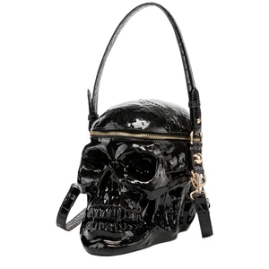 Bolso de noche con diseño de calavera divertido para mujer, bolso de mano con cremallera y cadena extraíble para Halloween, noche de conciertos - Product Image 4