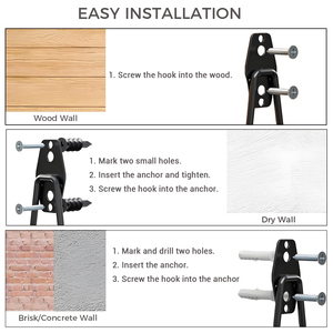 Crochets résistants <span class=keywords><strong>à</strong></span> la rouille pour suspendre des vélos, des outils ménagers et des outils de rangement mural, crochets métalliques et outils d'organisation murale - Product Image 5