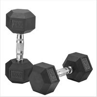 Ensemble d'haltères hexagonaux noirs Gym 5 10 15 20 livres équipement d'entraînement de musculation en fonte et haltères