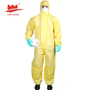 नई शैली डिस्पोजेबल Coverall TYPE3B/प्रकार 4B सुरक्षात्मक सुरक्षा workwear कपड़े के खिलाफ रासायनिक तरल