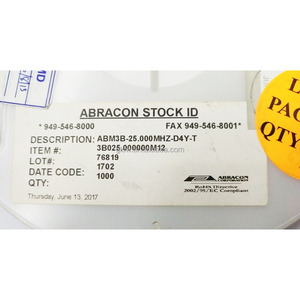Nouvel et original ABRACON SMD5032 4P 4 broches 8 MHz à 50 MHz, unité à cristal de quartz céramique série ABM3B, stabilité de fréquence 20 ppm 30 - Product Image 4