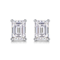 Nouvelles Boucles d'Oreilles Simples et Élégantes en Argent 925 pour Femme, Sensation Haut de Gamme, Diamant de Laboratoire Taille Émeraude, Très Vendues sur TikTok Live