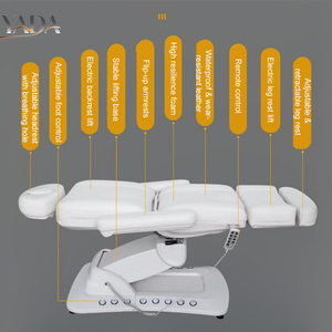 Table de massage électrique hydraulique pour esthéticienne, <span class=keywords><strong>lit</strong></span> de beauté pour salon, avec repose-jambes rétractable pivotant à 360 degrés, idéal pour soins du visage et extensions de cils - Product Image 3