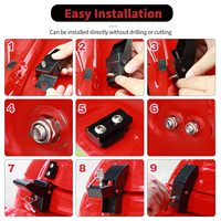Loquets de capot en acier inoxydable Accessoires de voiture automobile Support de moteur Kit de verrouillage de capot pour Jeep Wrangler JK JL 2007-2021