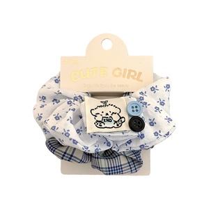 Chouchous à carreaux de haute qualité avec bouton Patch de dessin animé mignon <span class=keywords><strong>chien</strong></span> arc conception coton cheveux cravates - Product Image 1