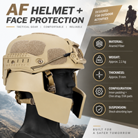 Casque tactique AirFrame avec protection faciale intégrale en Aramide – Équipement tactique de sécurité