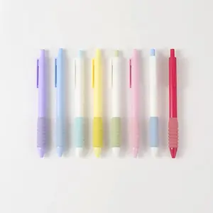 Canetas de gel de plástico para estudante, canetas coloridas de plástico com logotipo