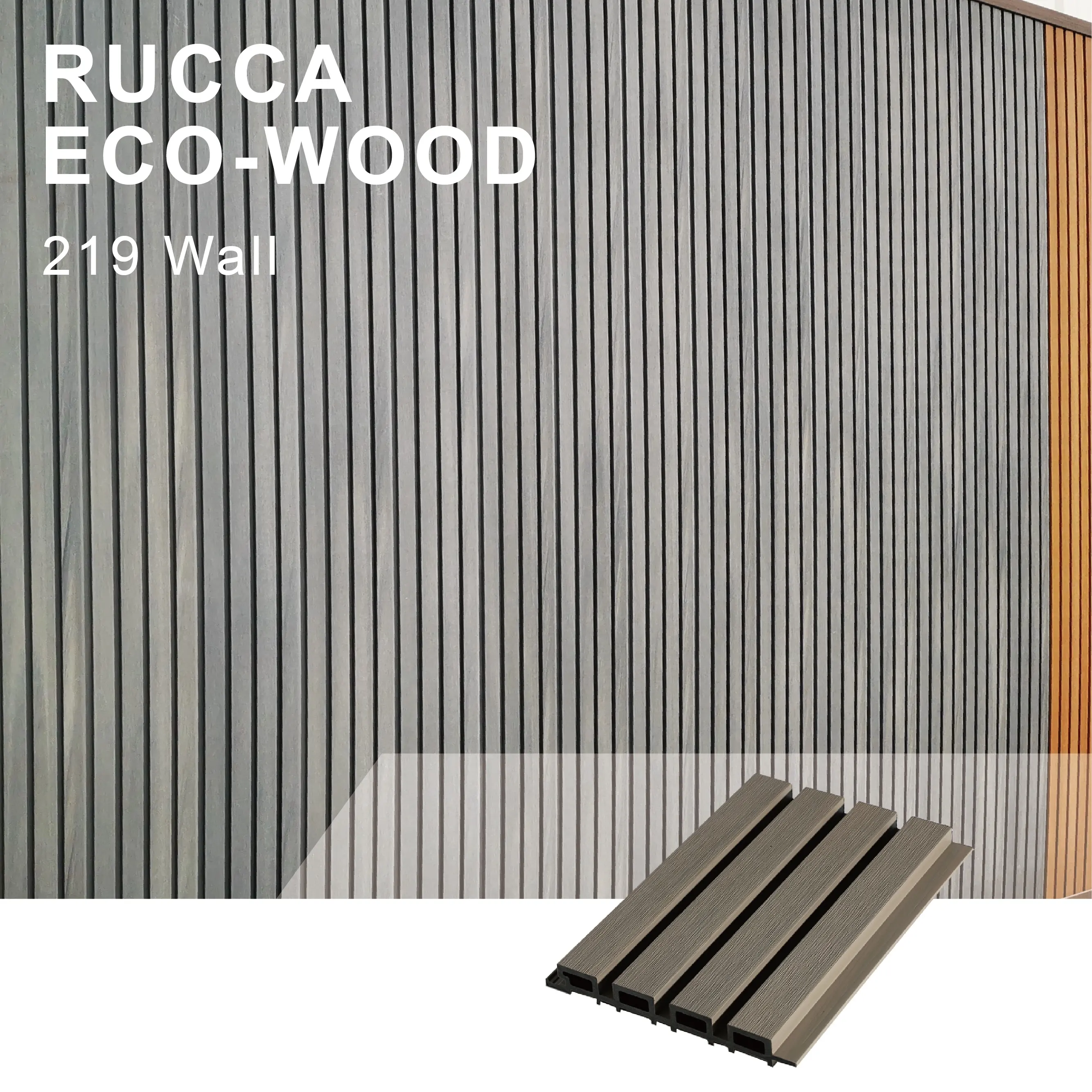 Ruccaエコ外装スーパー防水/天気wpc壁パネル木製の壁装飾パネル219*26ミリメートル