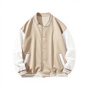 Veste universitaire unisexe décontractée, style streetwear, avec finition côtelée, confortable pour tous les jours et look letterman intemporel - Product Image 1
