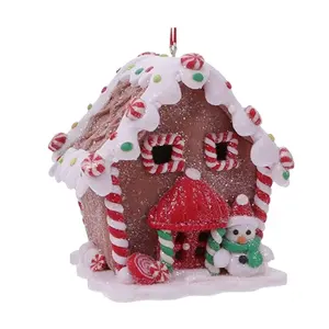 Hot Sale Village Figur LED Harz Candy House Weihnachten Schreibtisch Ornament Dekoration Urlaub Geburtstags geschenk